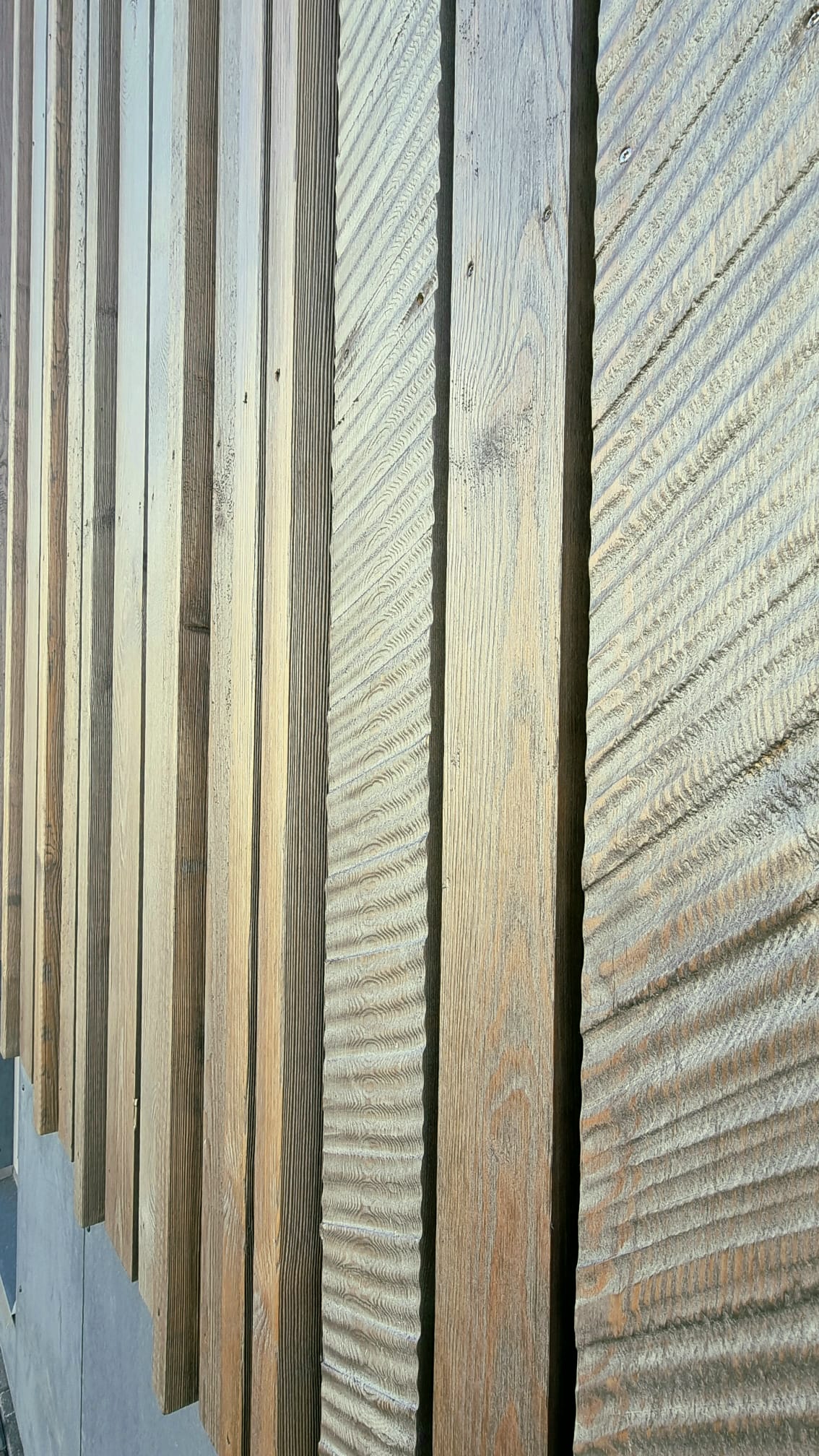 WoodB&C. Structured wood exterior facade